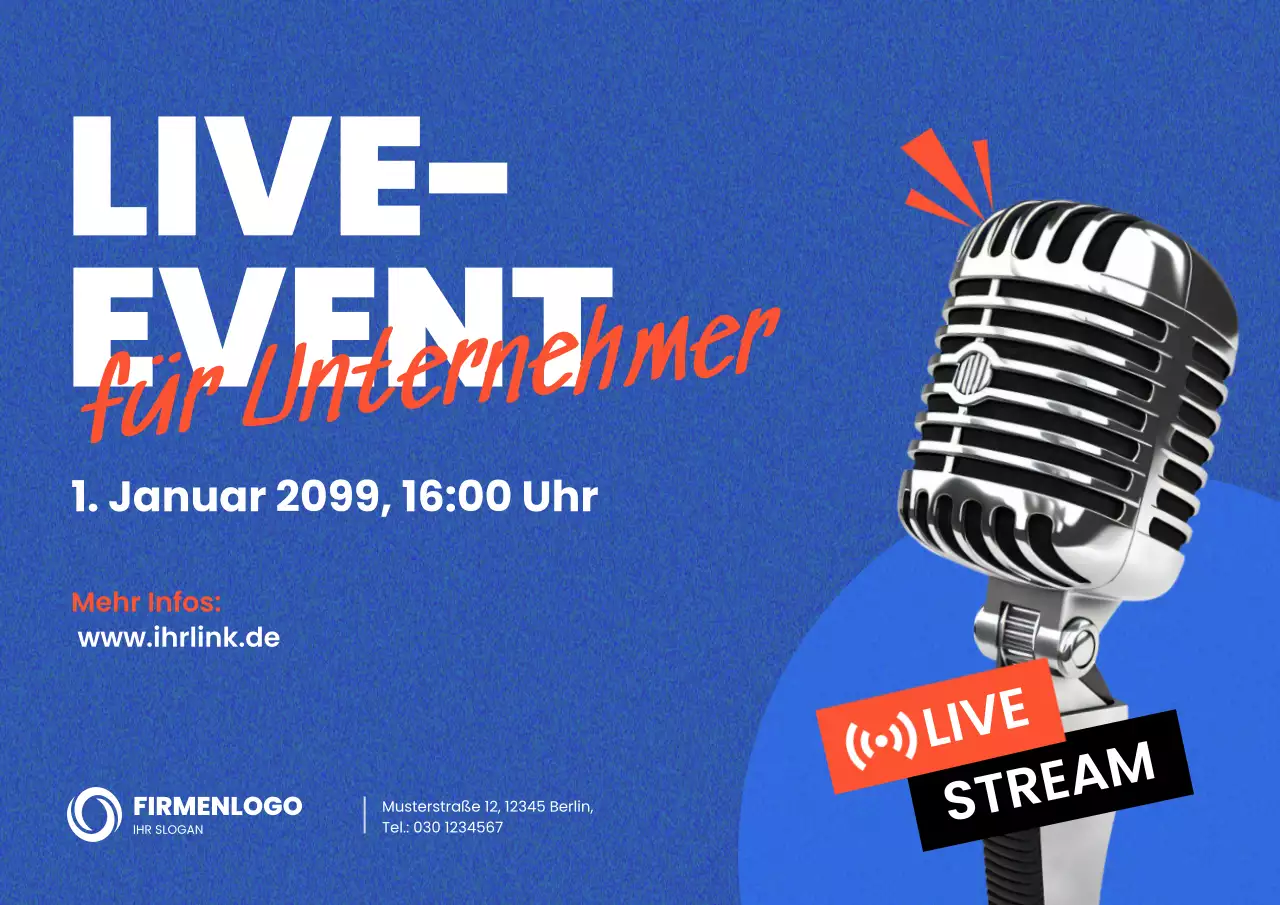 Veranstaltungsförderung für moderne blaue Unternehmer