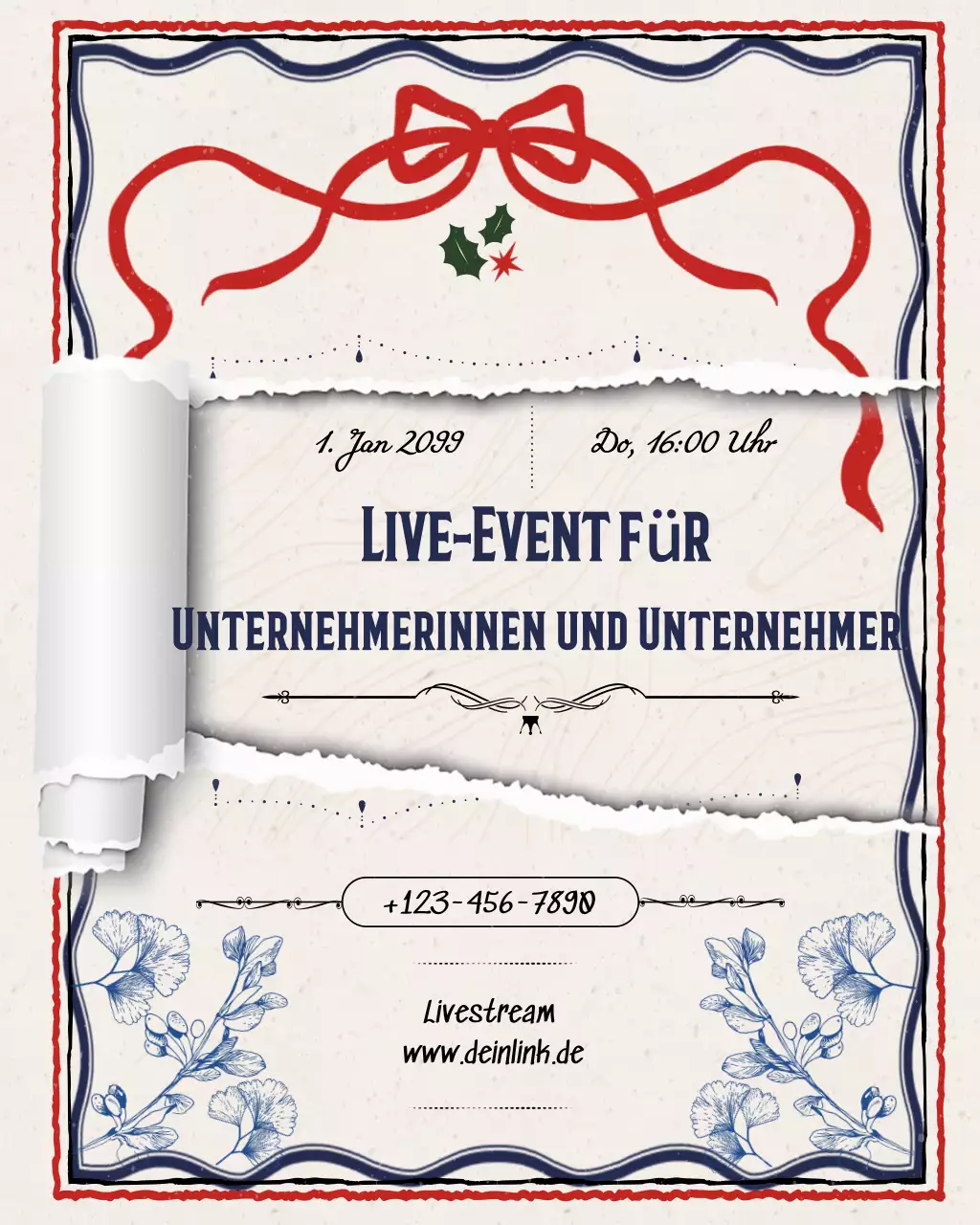 Einladung zu einer Veranstaltung für Unternehmer im Vintage-Stil