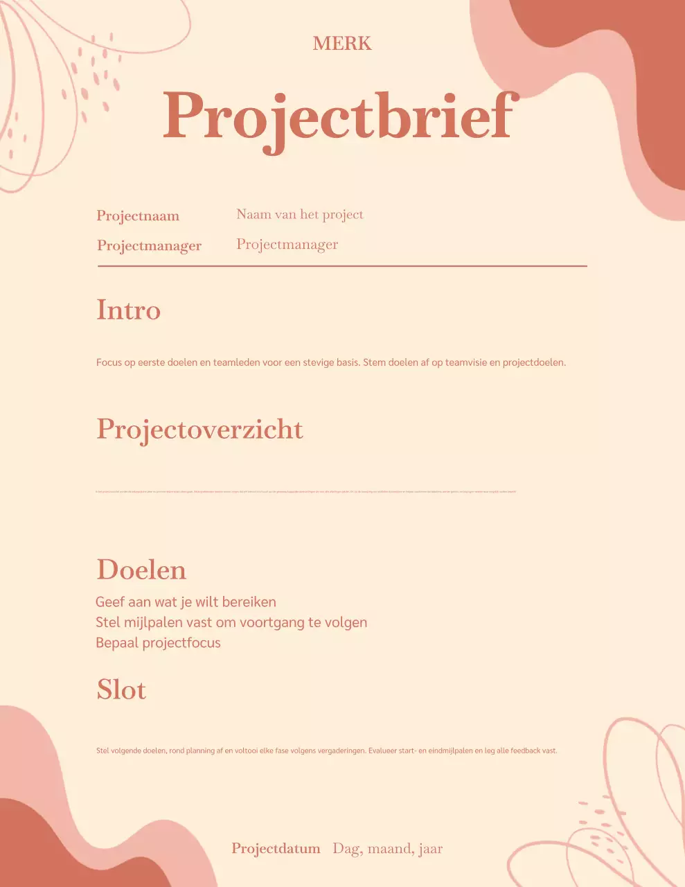 Beige bloemenproject projectdocument poster
