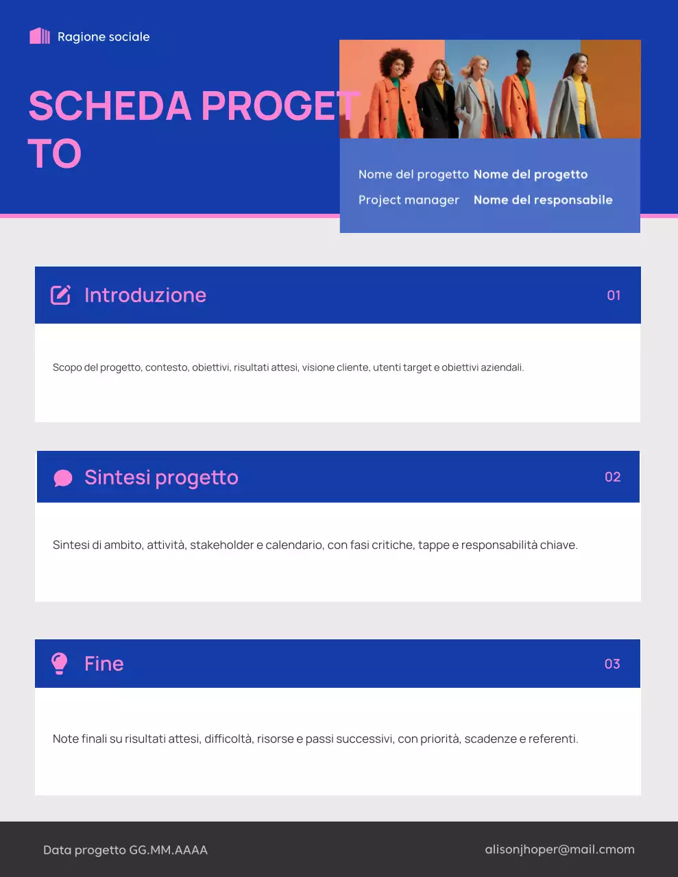 Poster per pianificatore di progetti moderno blu