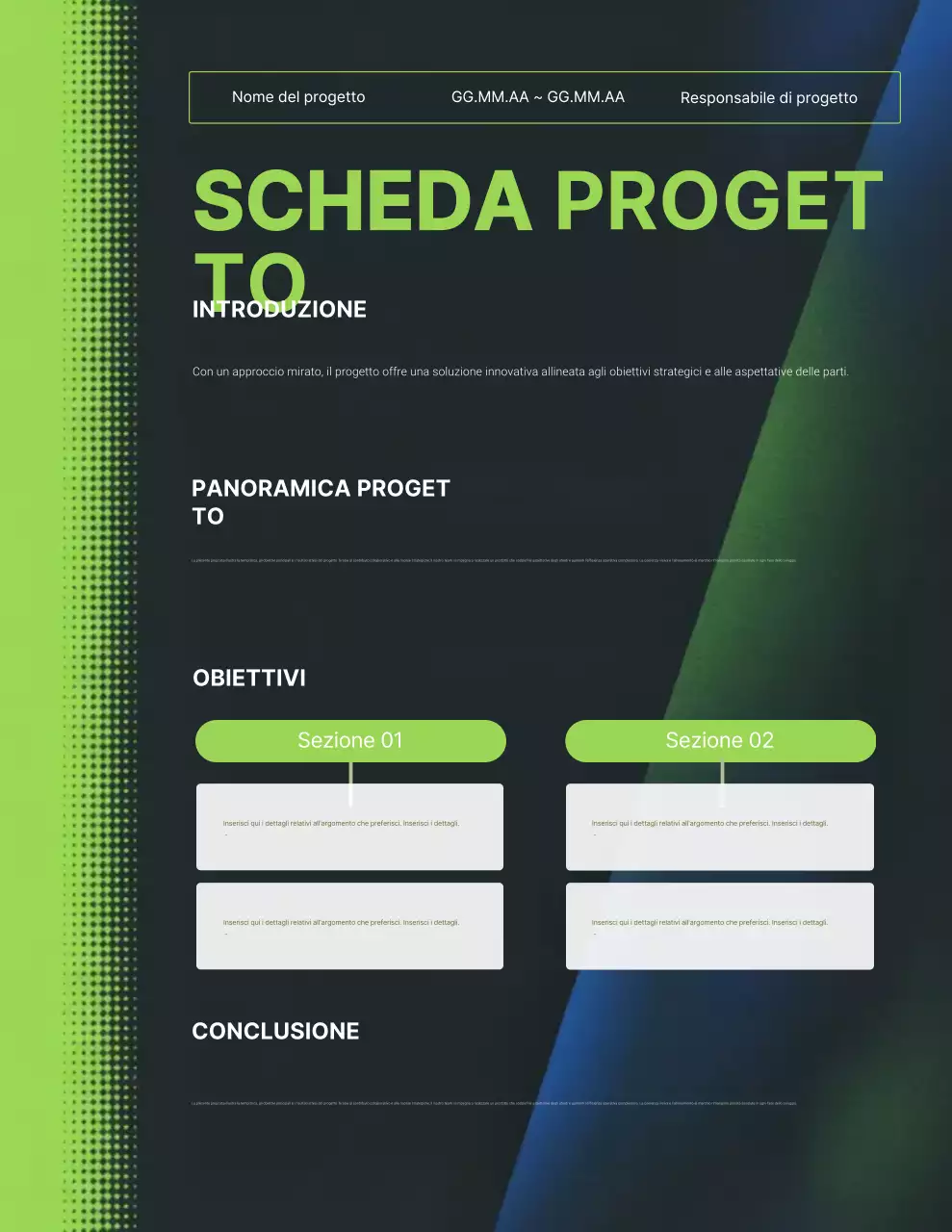 Manifesto del rapporto sul progetto Green Modern