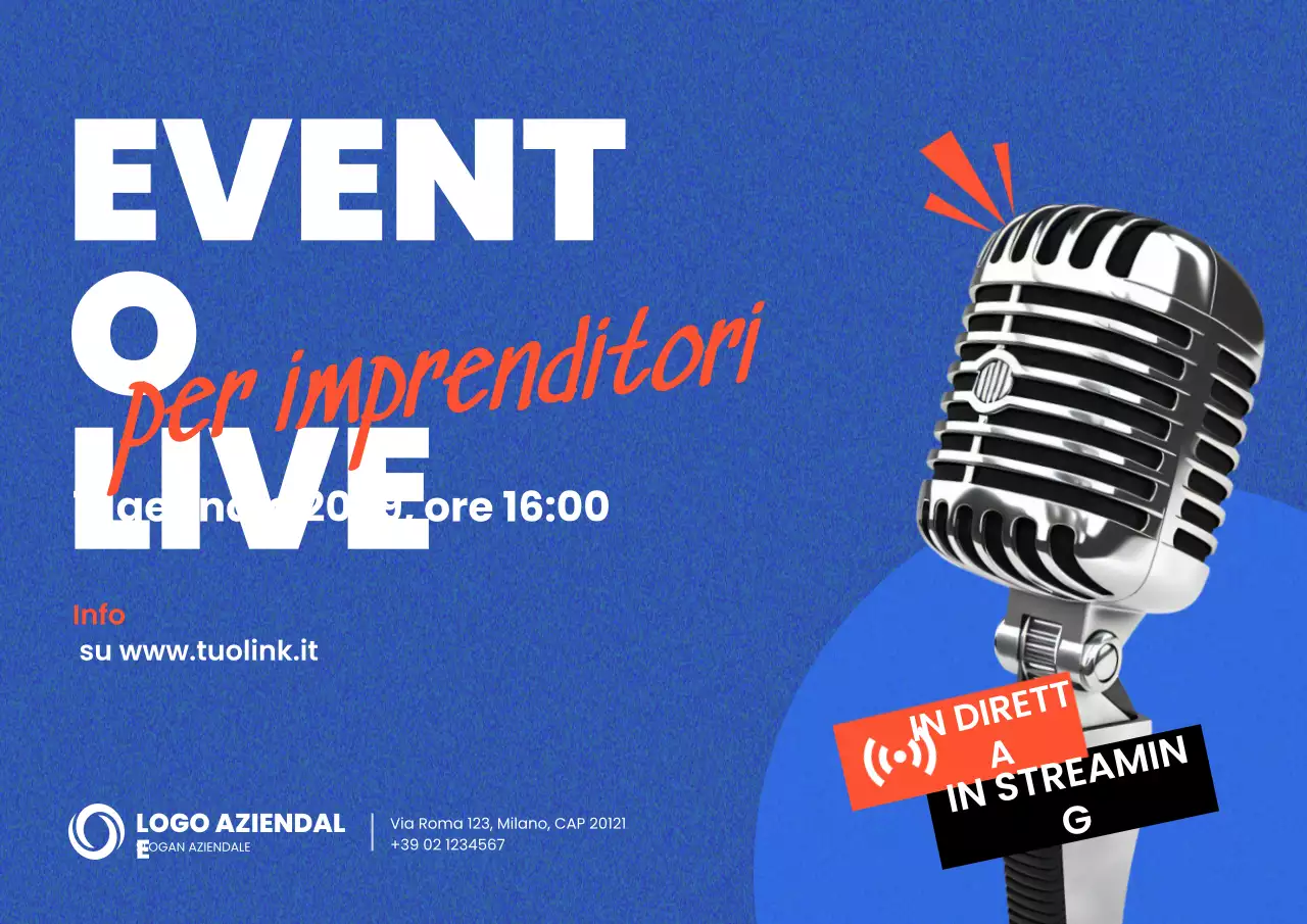 promozione dell'evento per imprenditori moderni blu