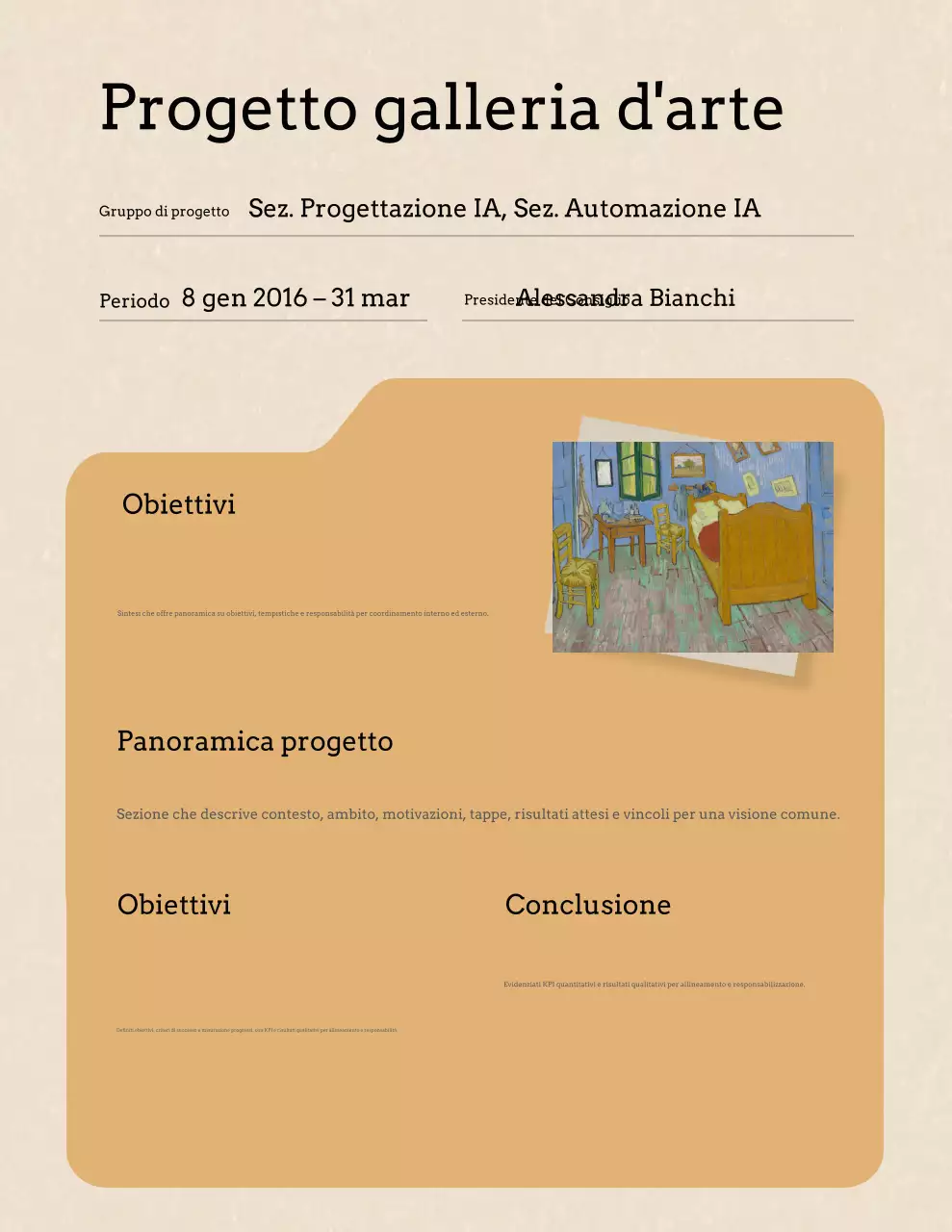 Lettera di documento di progetto minimale beige