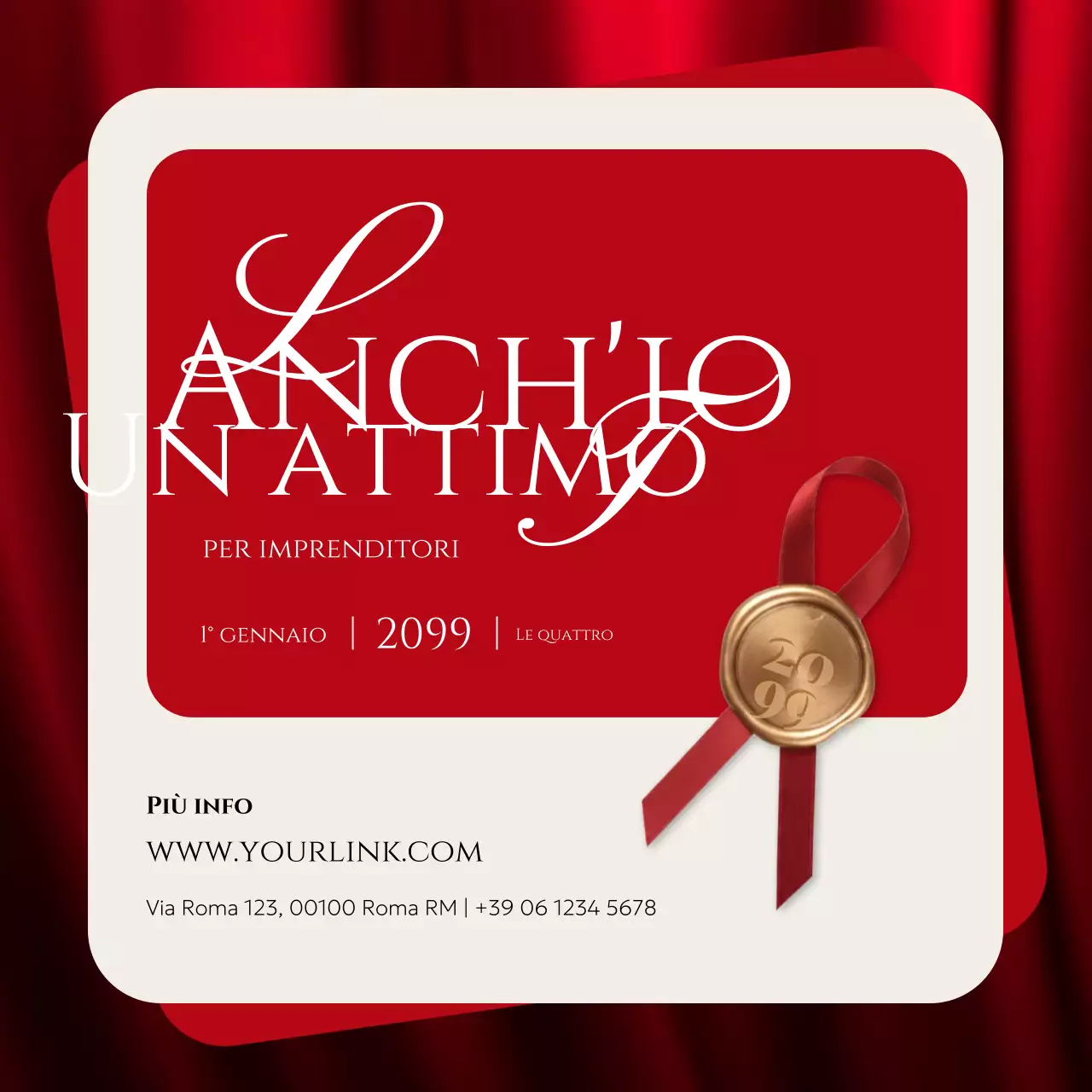 invito elegante rosso per imprenditori