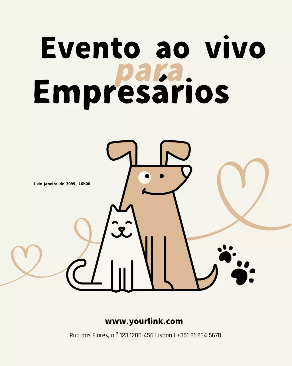 evento moderno bege para empreendedores
