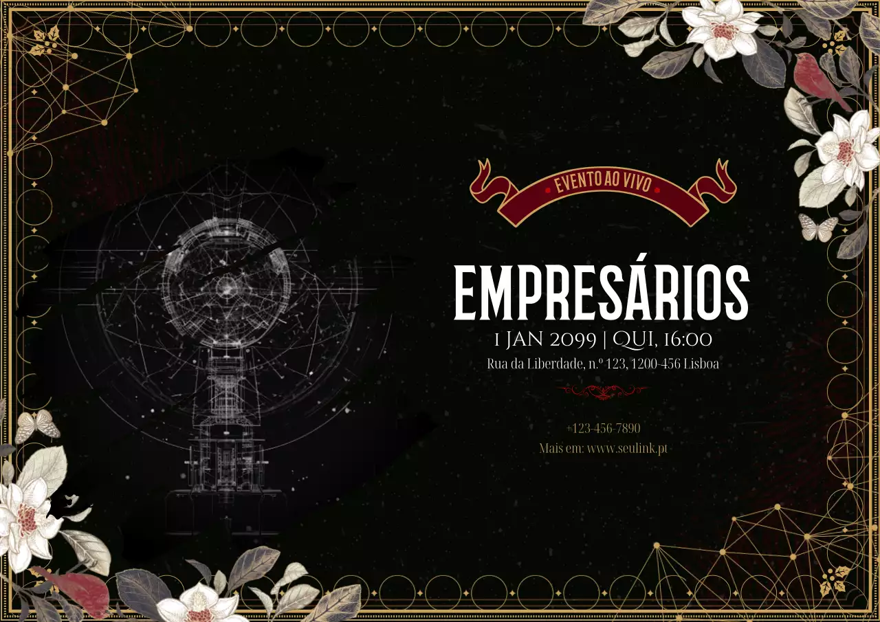 evento de empreendedorismo elegante em preto
