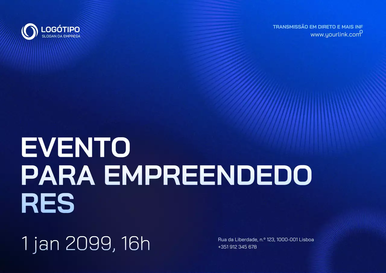 anúncio do evento Blue Modern Empreendedor