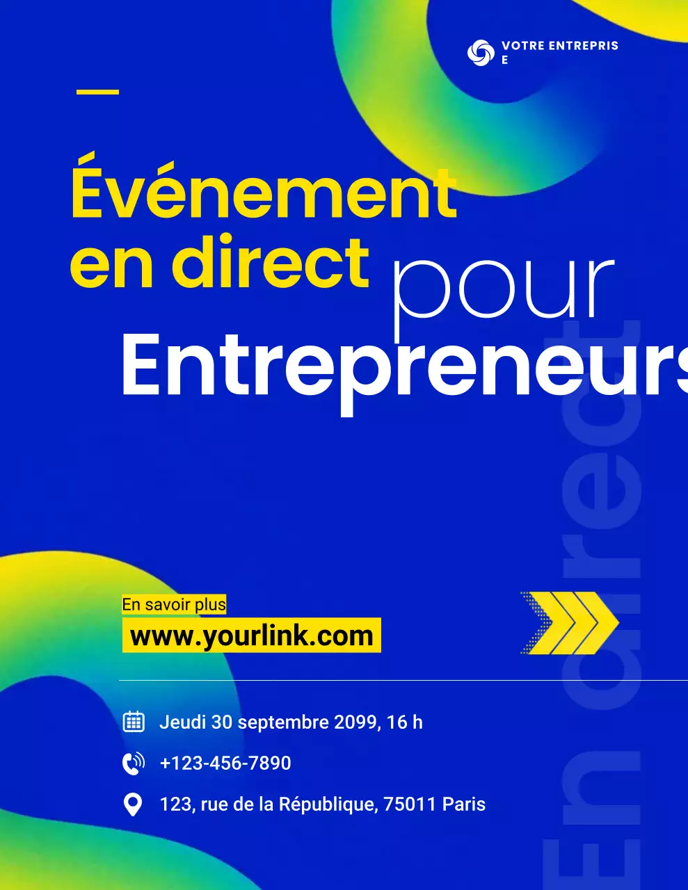 Événement d'affaires moderne bleu