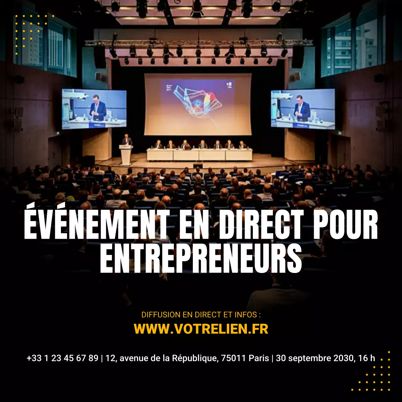 événement d'affaires moderne noir