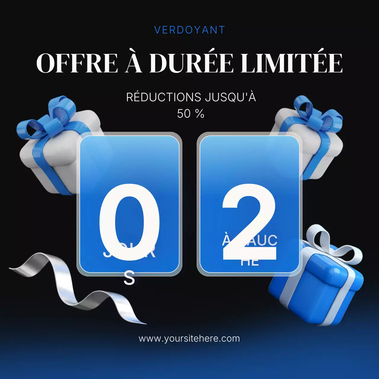 Affiche promotionnelle bleue moderne