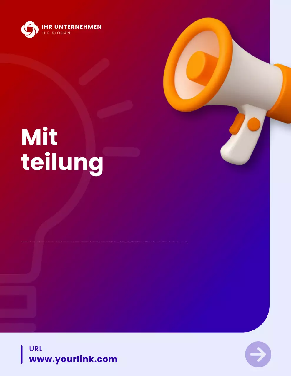 Ankündigung des modernen lila Unternehmens