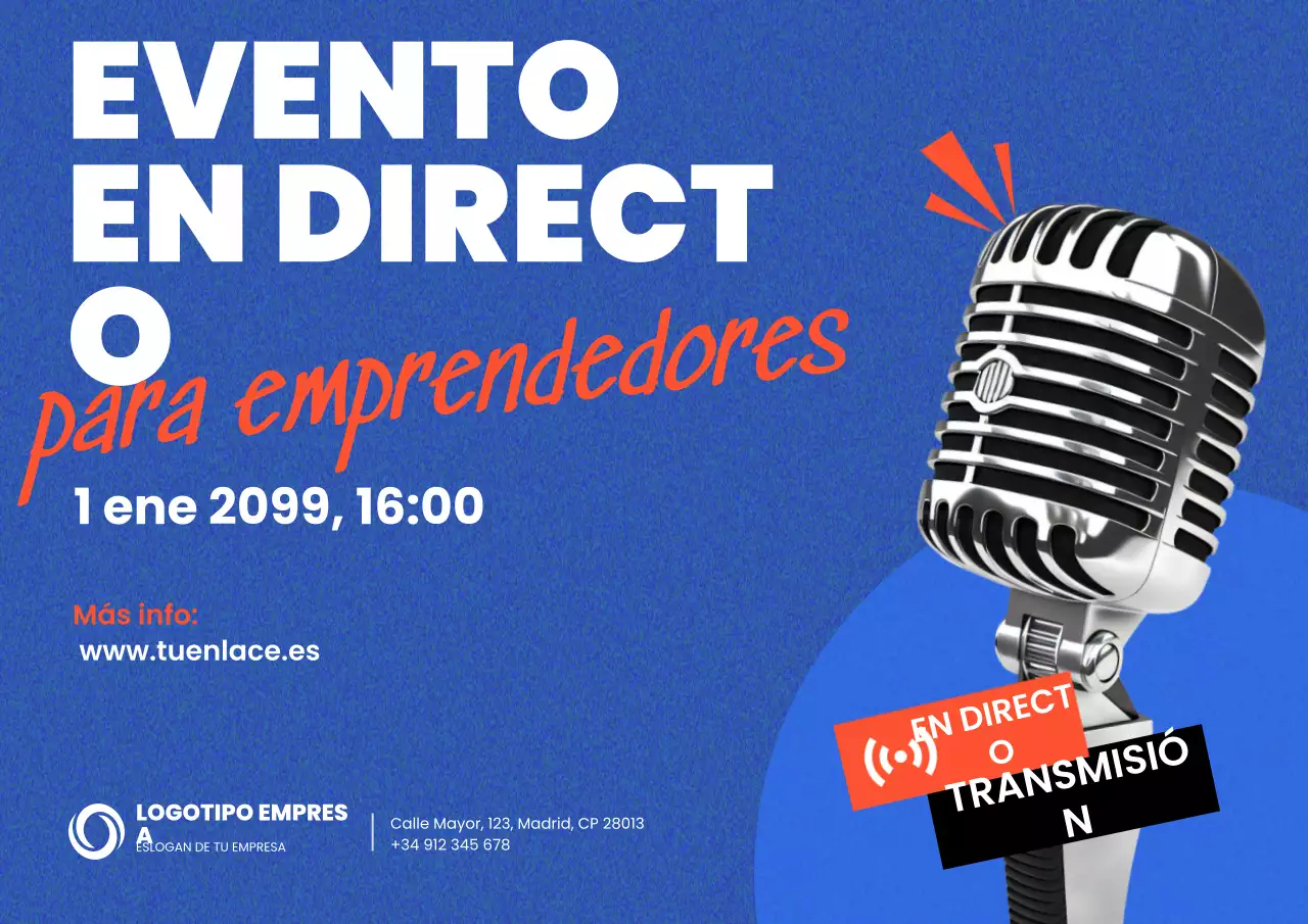 Promoción de eventos empresariales modernos azules
