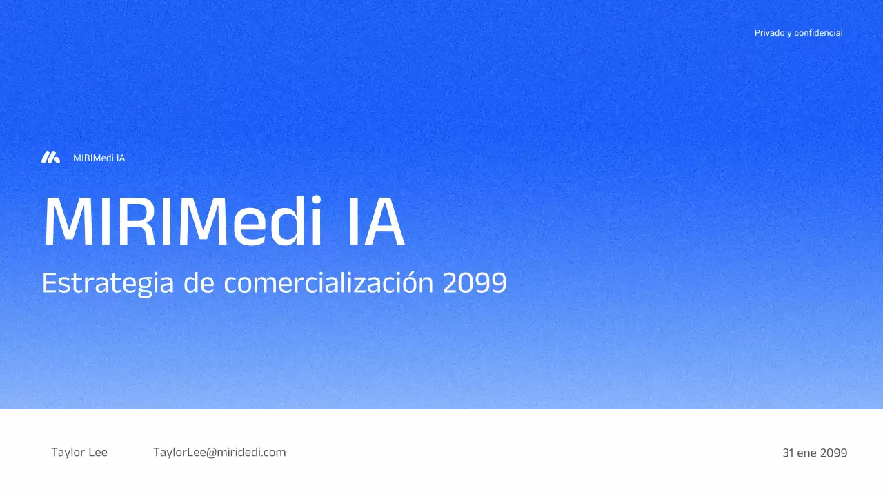 Estrategia empresarial de IA moderna y azul