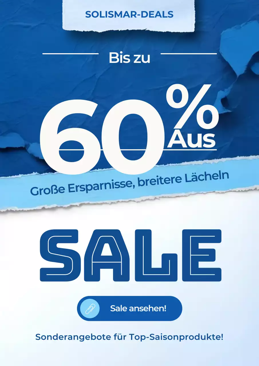 Modernes blaues Werbeplakat für Sonderangebote