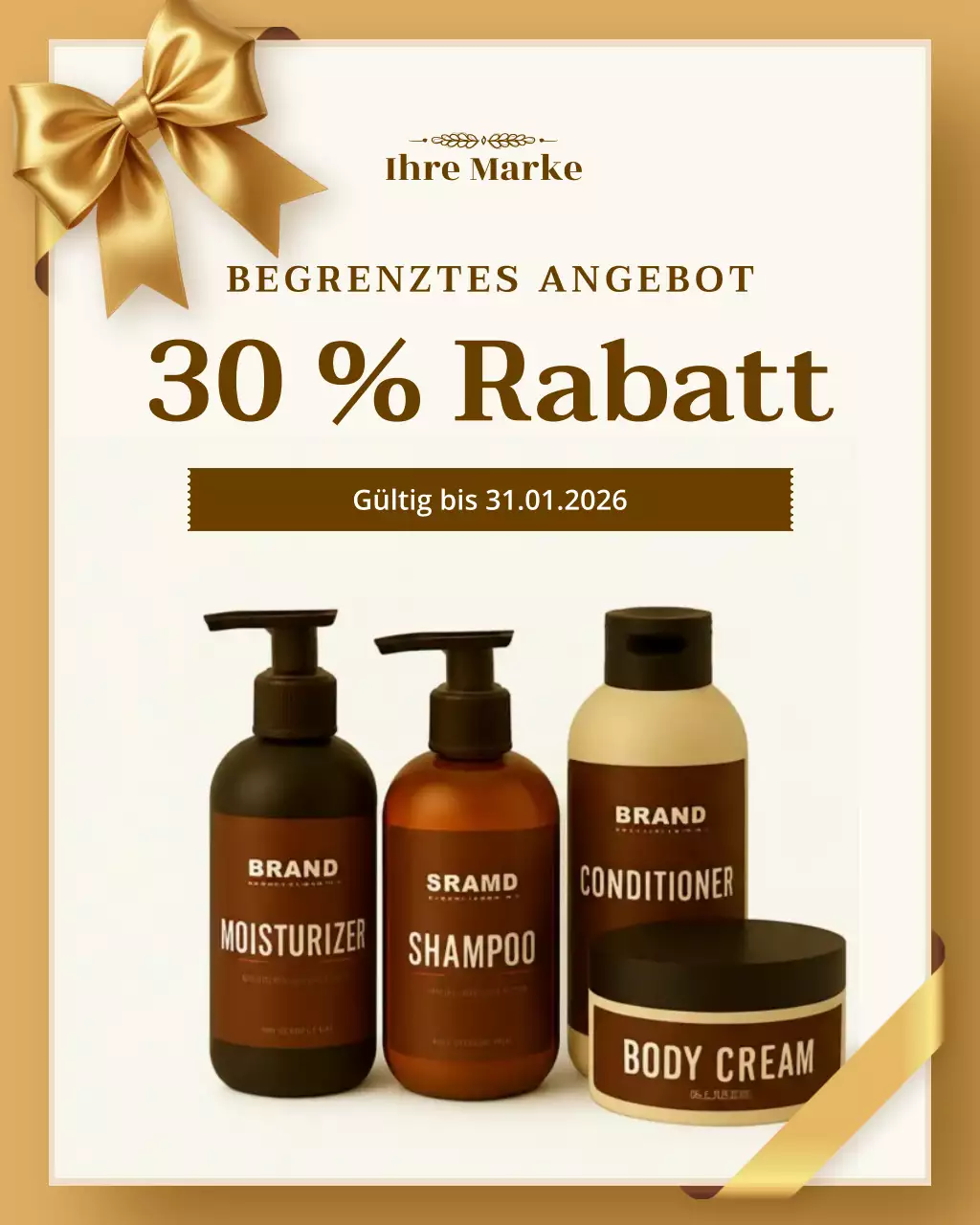 Beige Elegant Hautpflege-Aktion