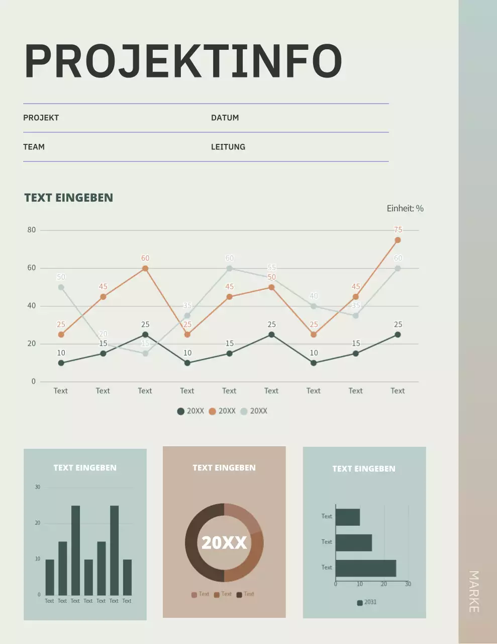 Beiges modernes Projektplan-Dokumentenposter