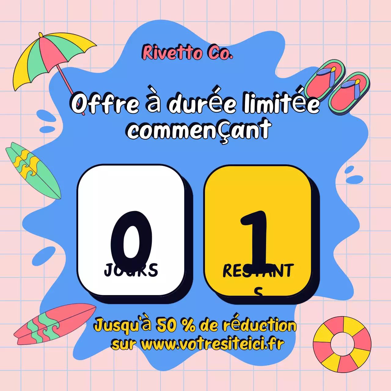 Publicité promotionnelle rétro colorée sur Instagram