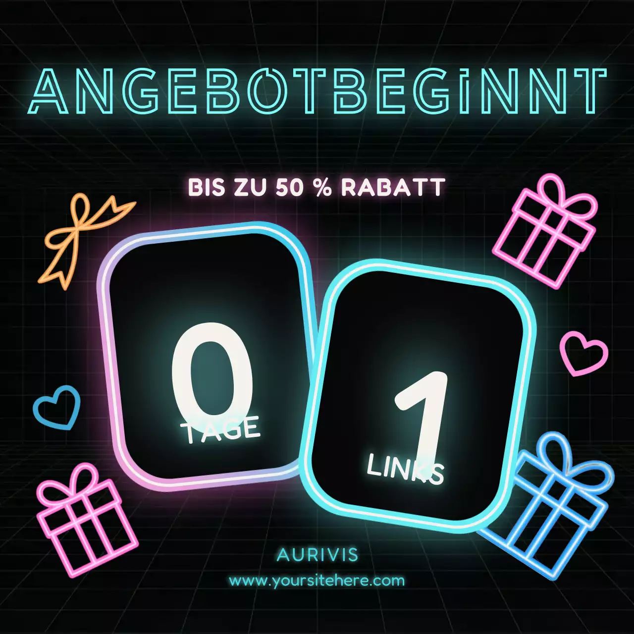 Neon Modern Sale Promotion Social Media Square