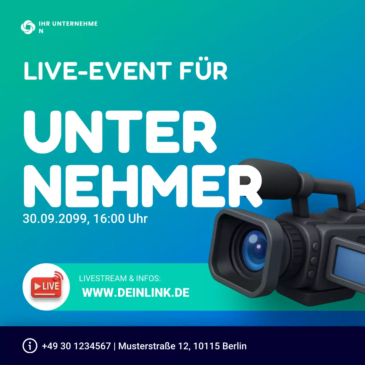 Veranstaltung für moderne Unternehmer in Türkis