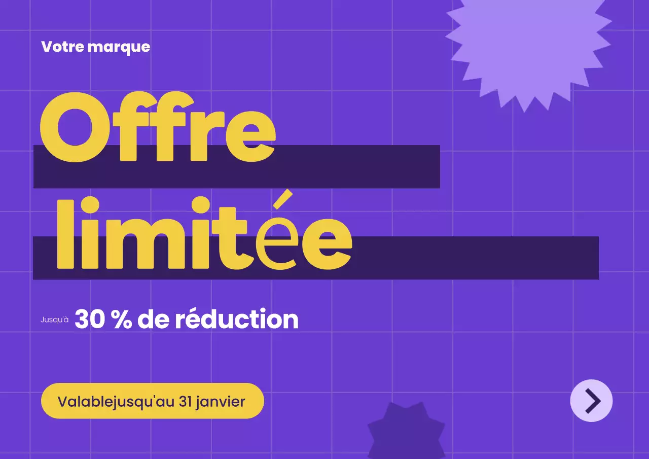 Promotion de vente violette audacieuse