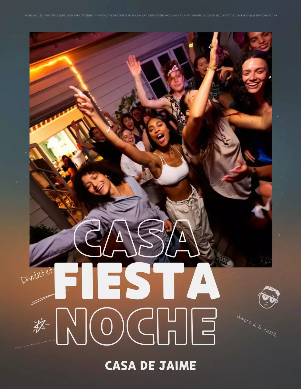 Póster de invitación a fiesta de moda marrón