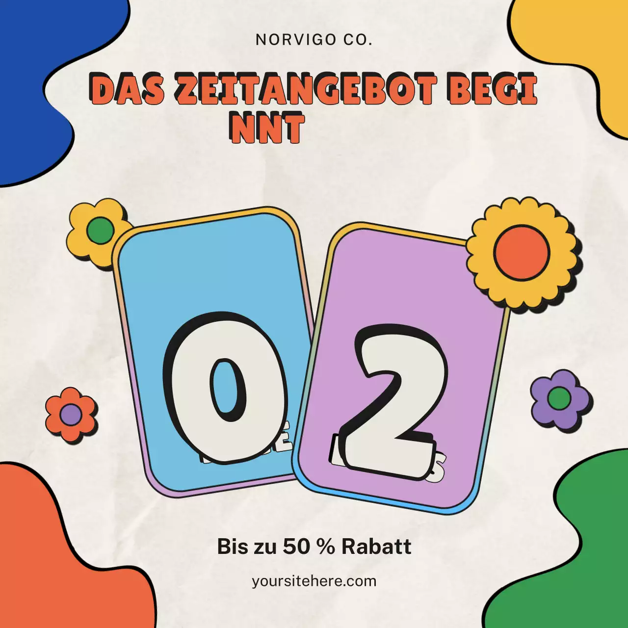 Buntes Retro-Verkaufsankündigungsplakat