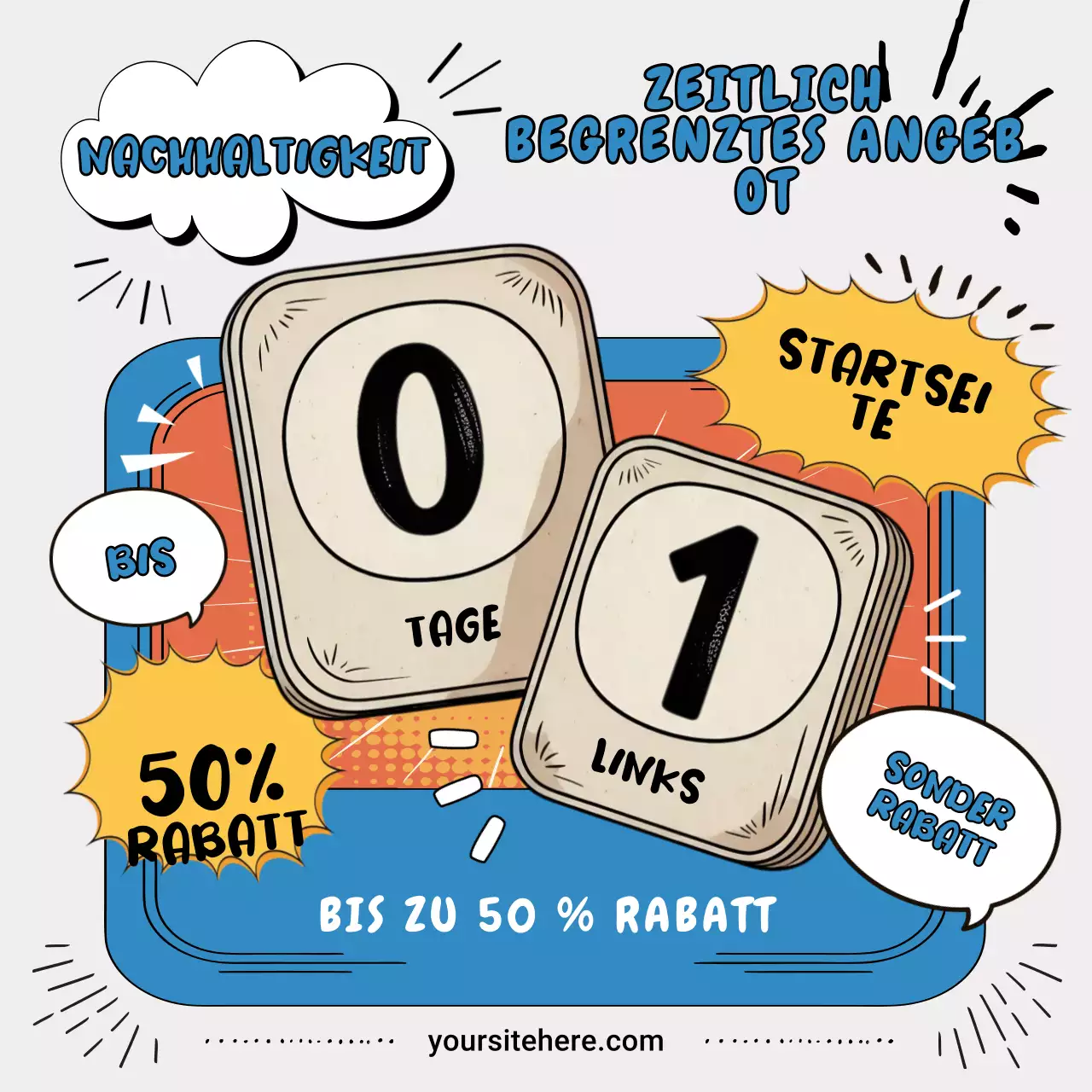 Instagram-Post mit Rabattwerbung für Blue Comics