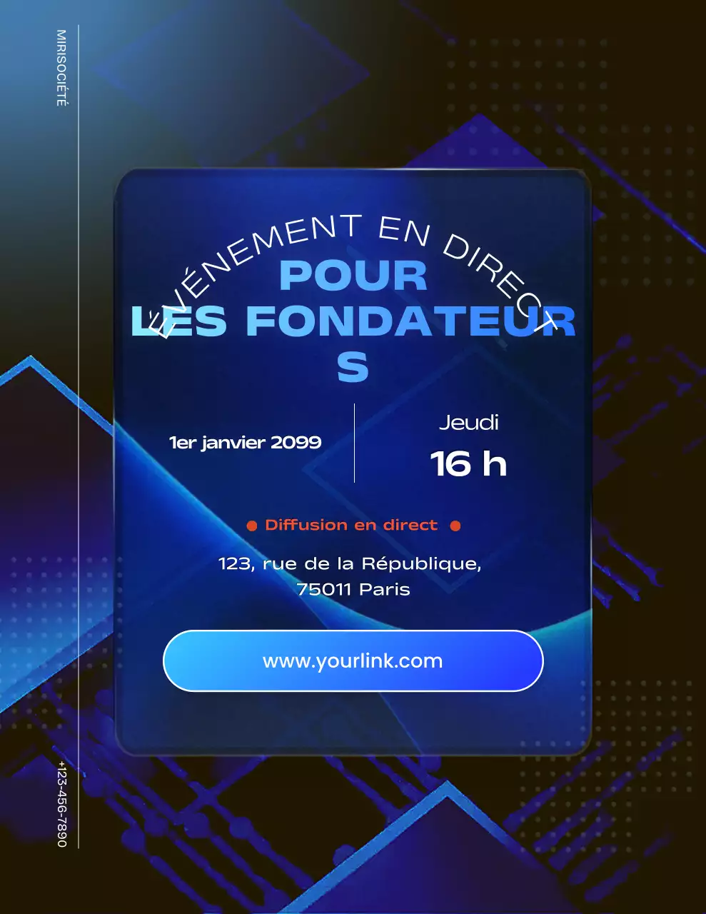 annonce d'événement moderne bleue