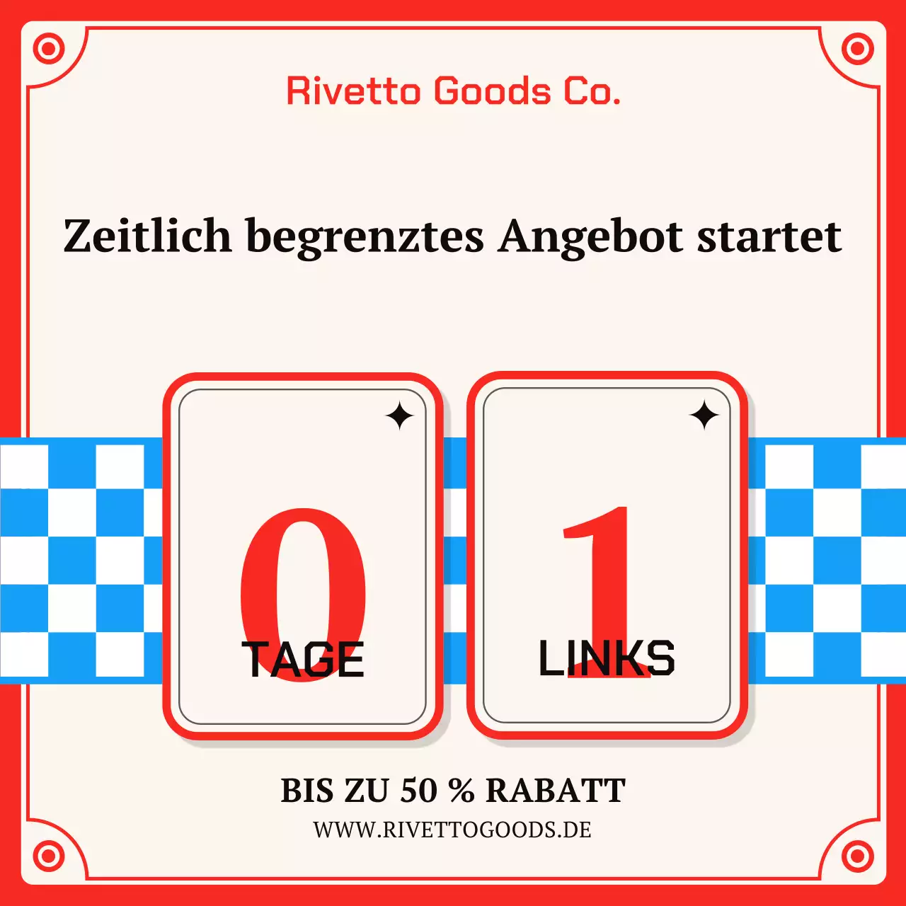 Rote Retro-Verkaufsaktion Social Media Square