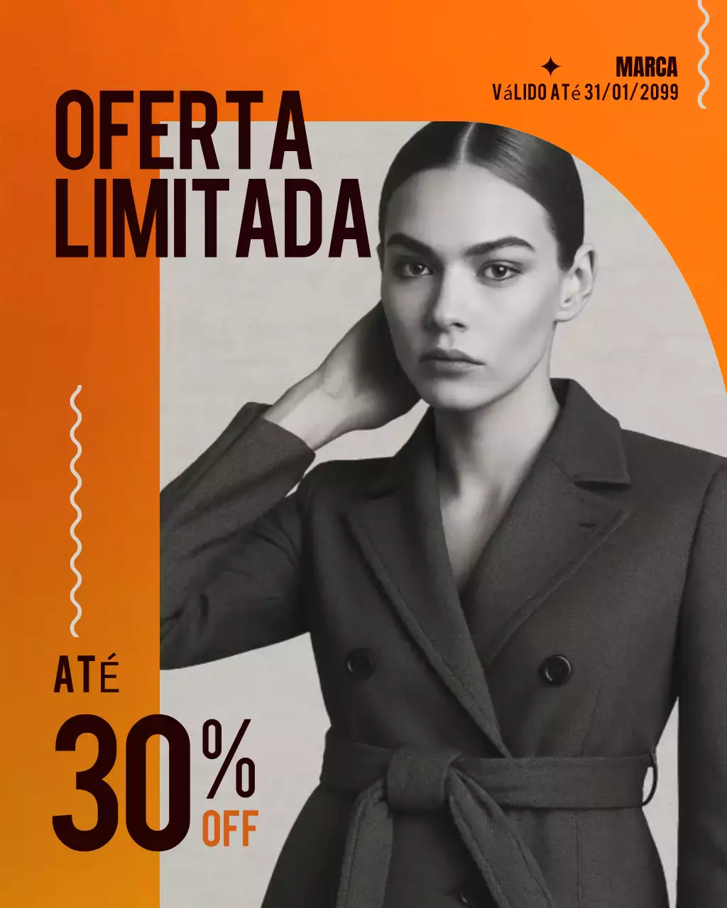 promoção de moda moderna laranja