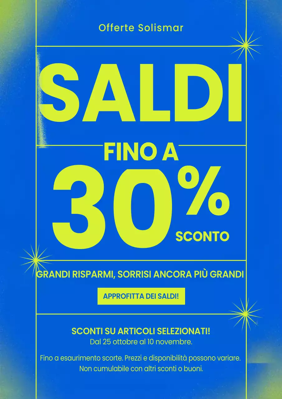 Poster promozionale in grassetto blu