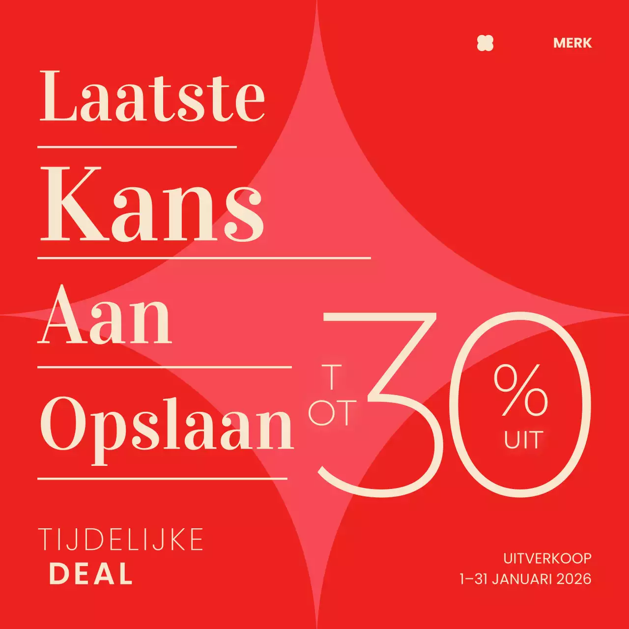 rode moderne uitverkoopactie