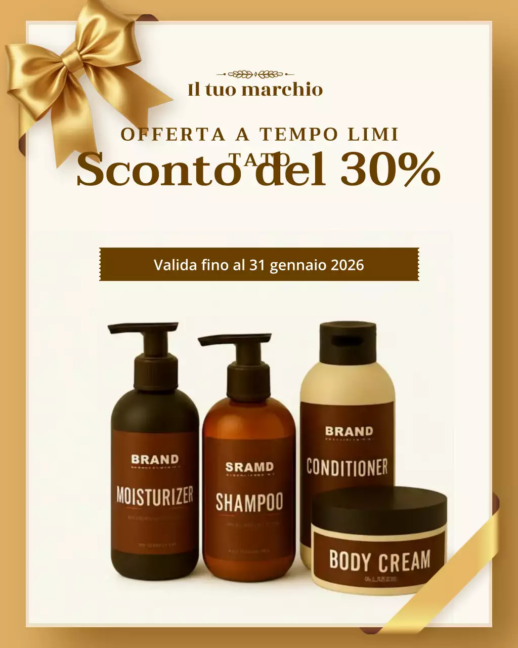 promozione elegante per la cura della pelle beige