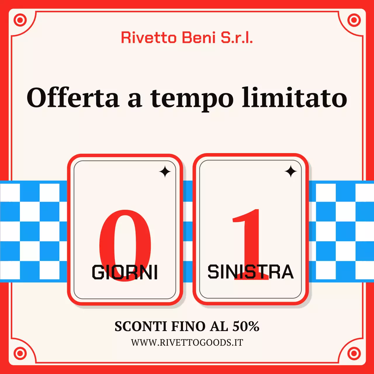 Promozione di vendita retrò rossa sui social media Square