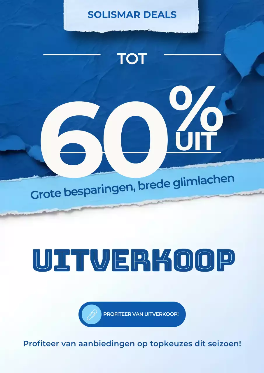 Blauwe moderne uitverkooppromotieposter