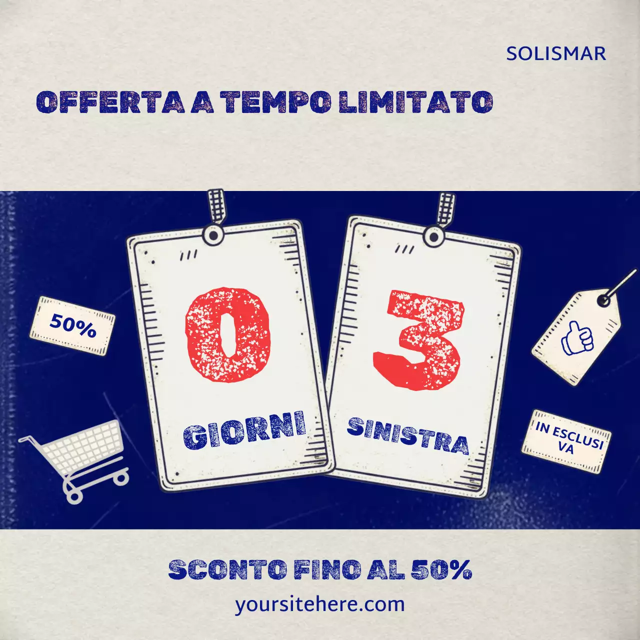 Promozione Saldi Retro Blu