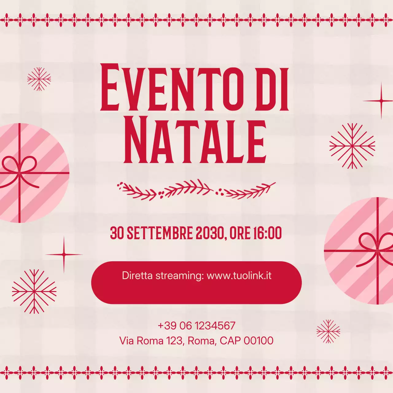 Pubblicità per eventi di celebrazione delle festività natalizie retrò Social Media Square