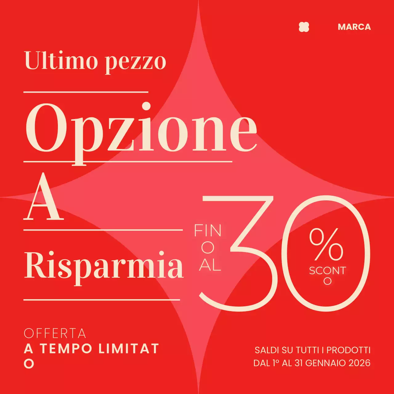 promozione vendita moderna rossa