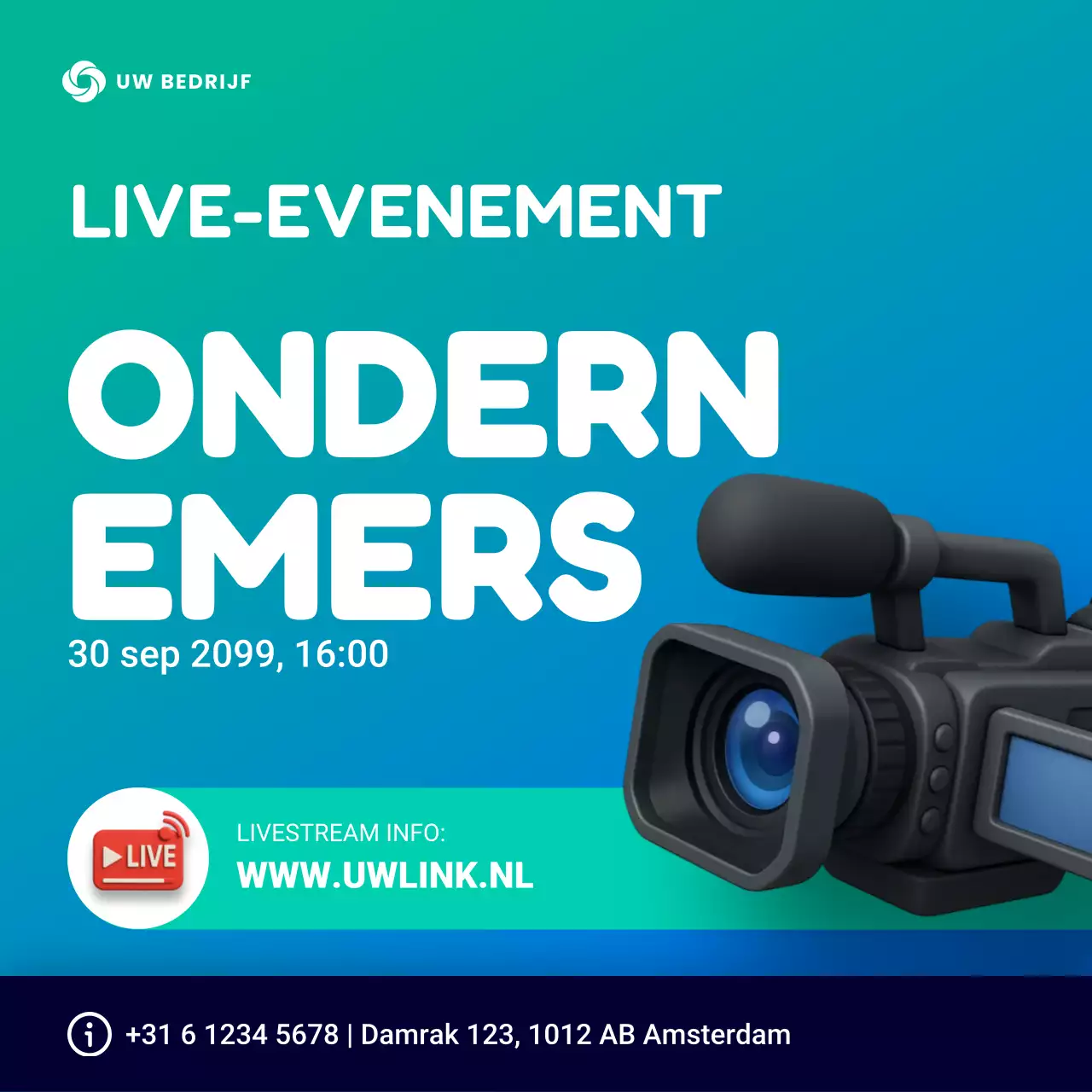 turquoise modern ondernemers evenement