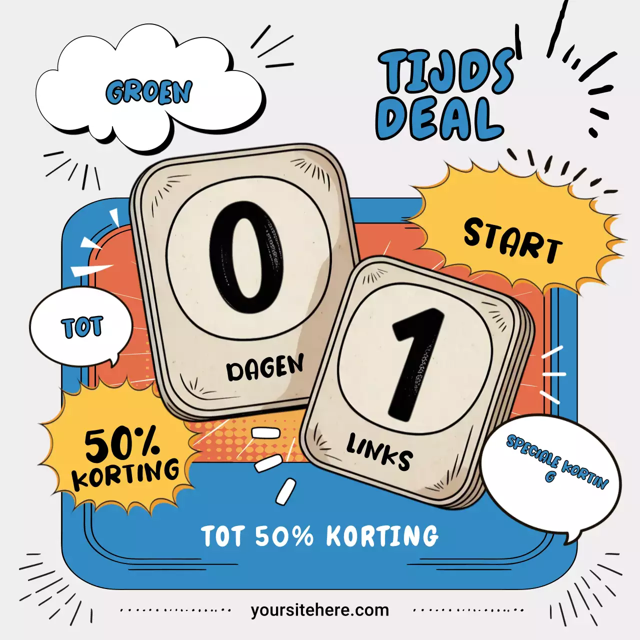 Blue Comic Discount-advertentie op Instagram