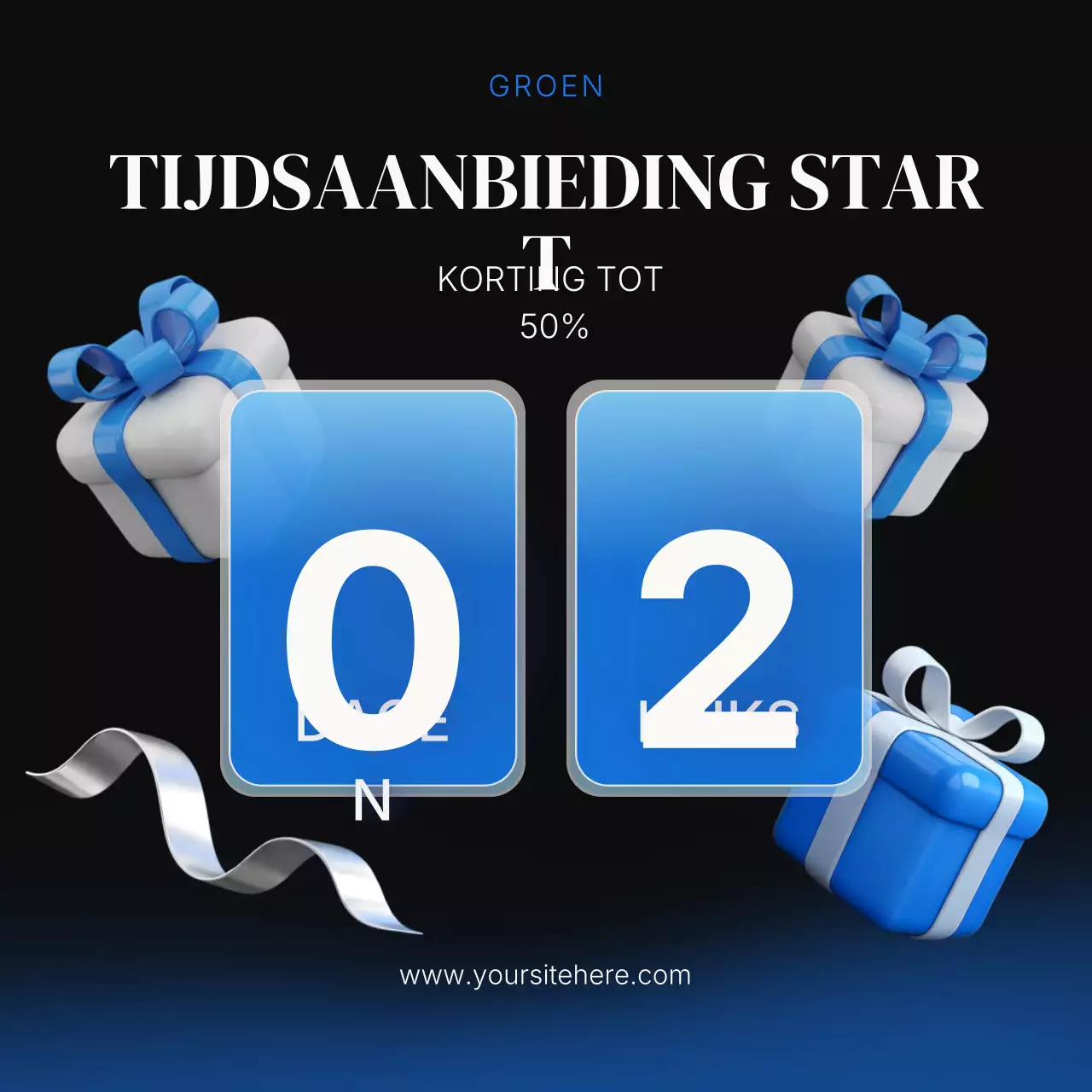 Blauwe moderne uitverkooppromotieposter