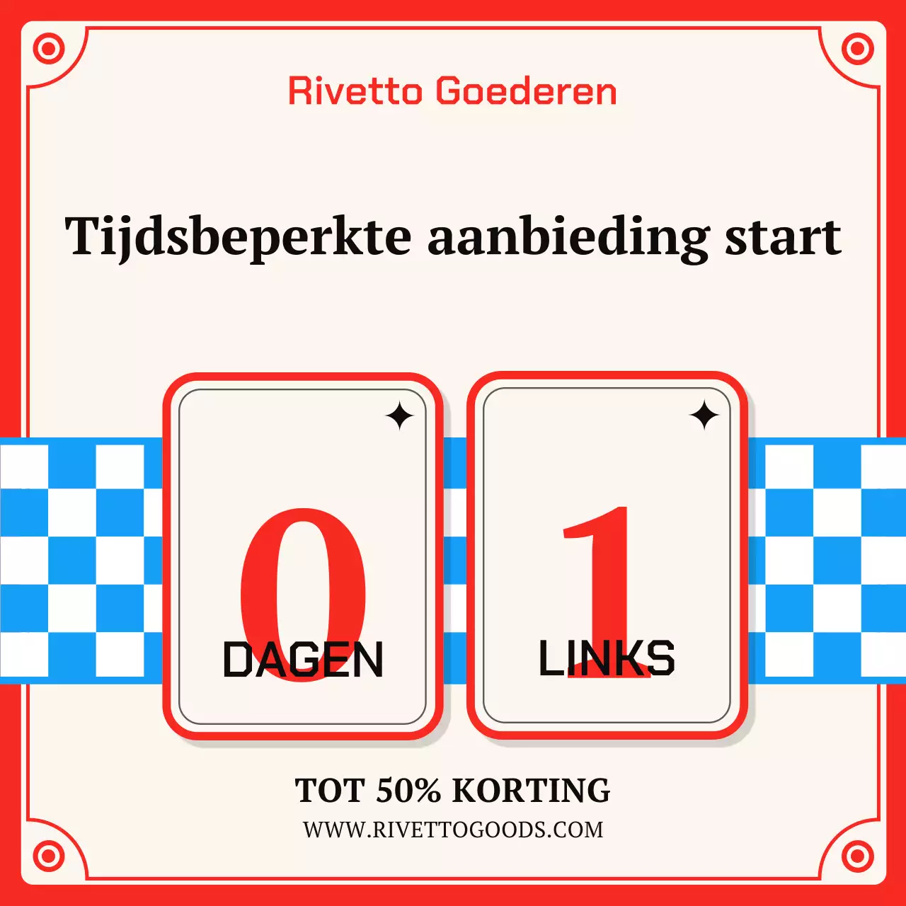 Rode retro uitverkoopactie op sociale media (vierkant)