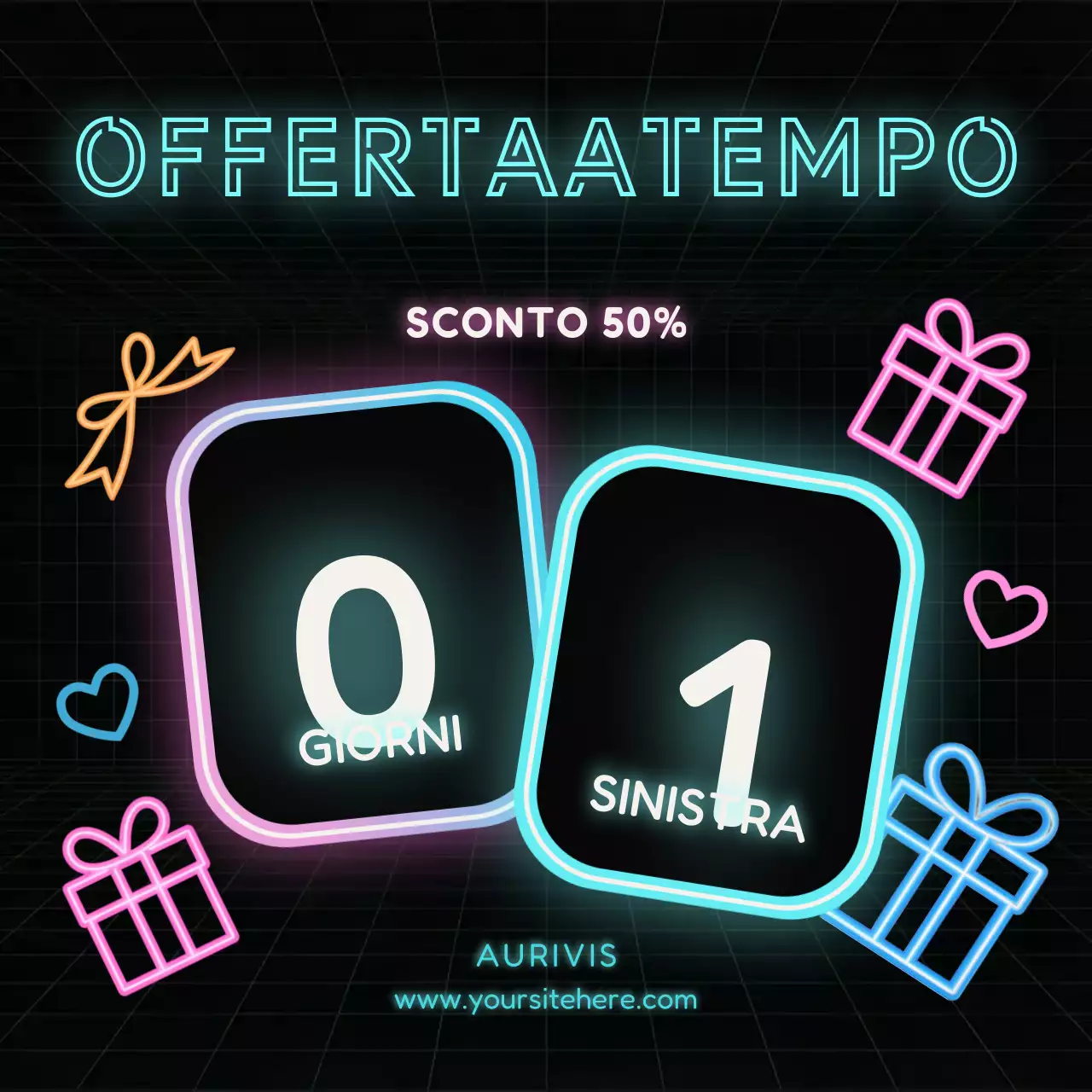 Promozione Neon Modern Sale Social Media Square
