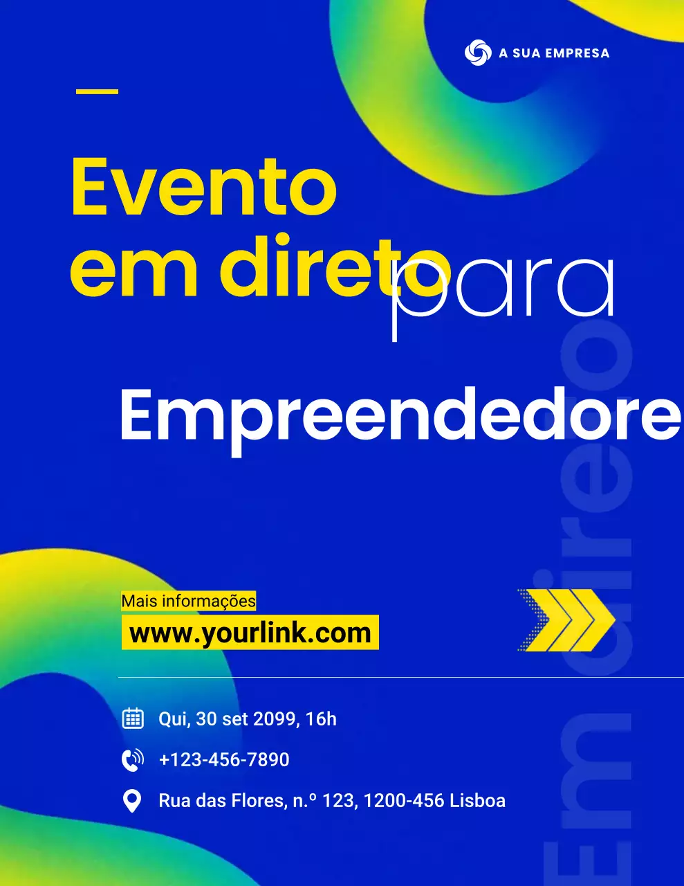 Evento Empresarial Moderno Azul