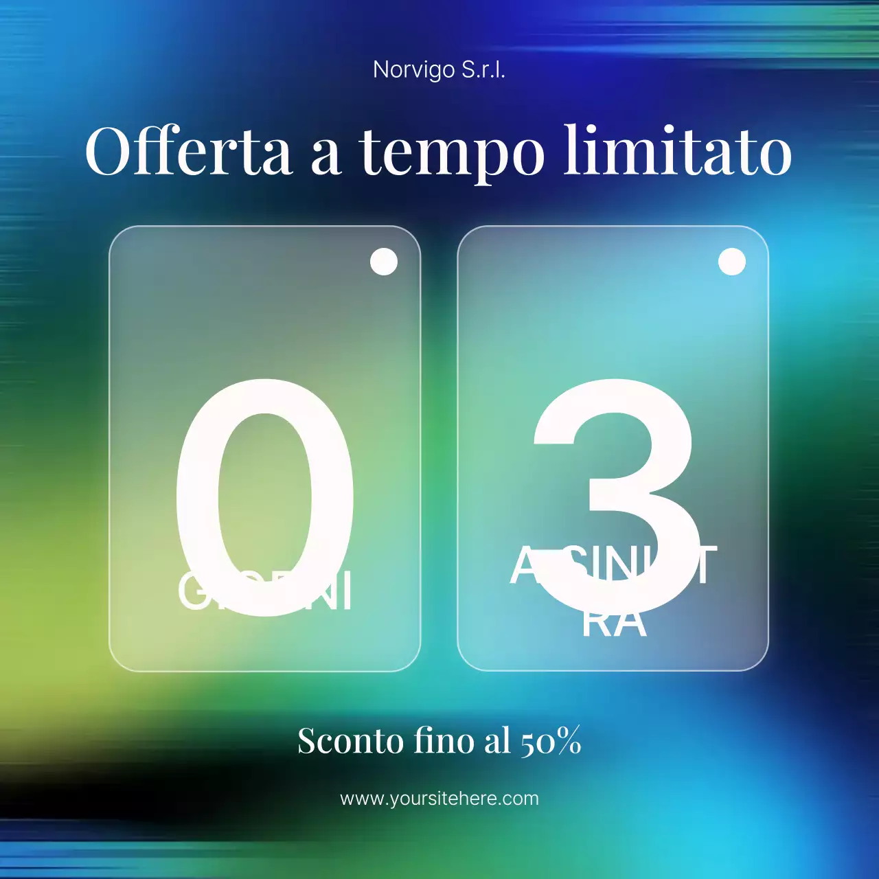 Post di Instagram sulla promozione della vendita moderna blu