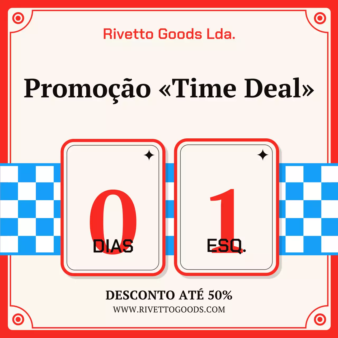 Promoção de Vendas Retrô Vermelhas - Quadrado nas Redes Sociais