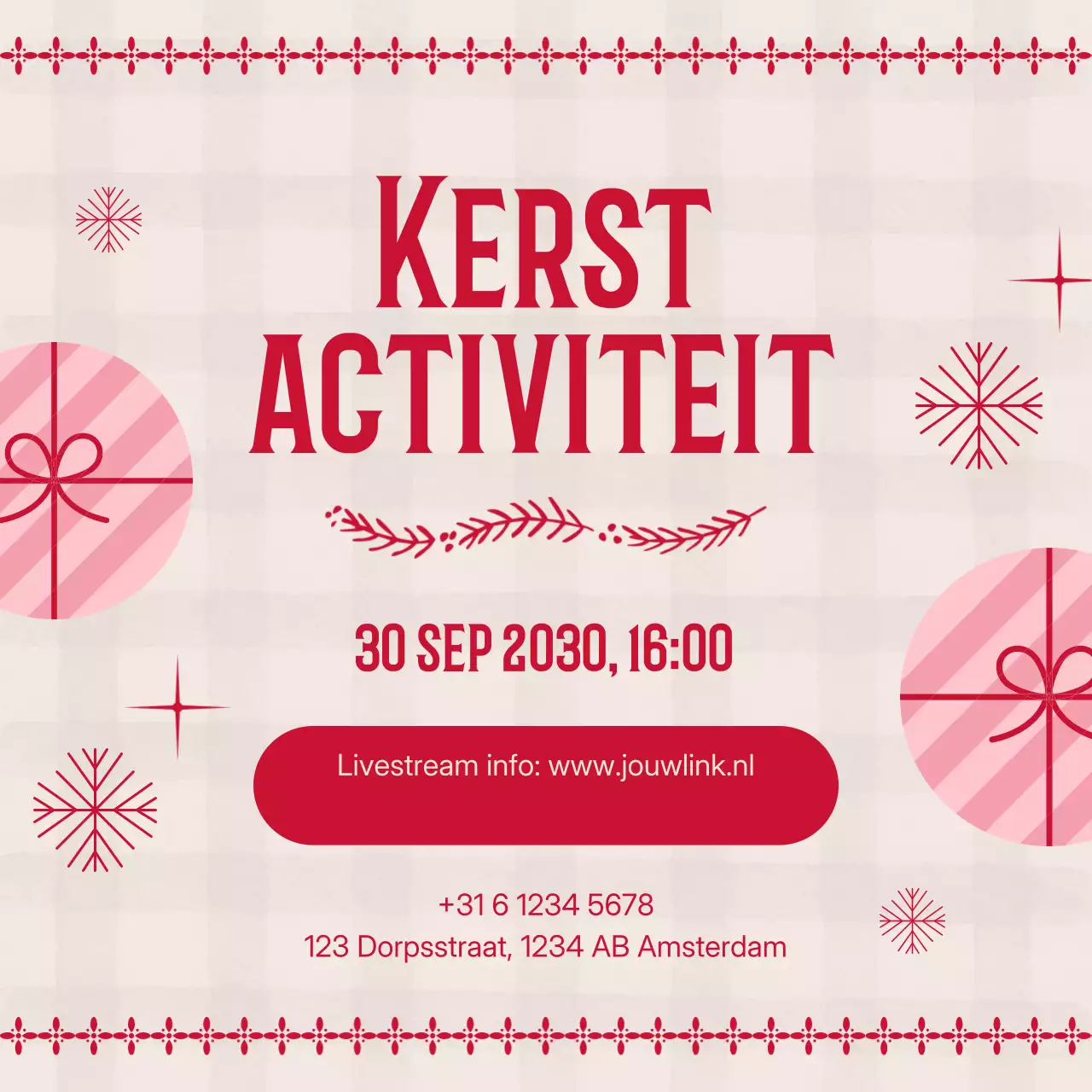 Retro kerstfeest evenement advertentie sociale media vierkant