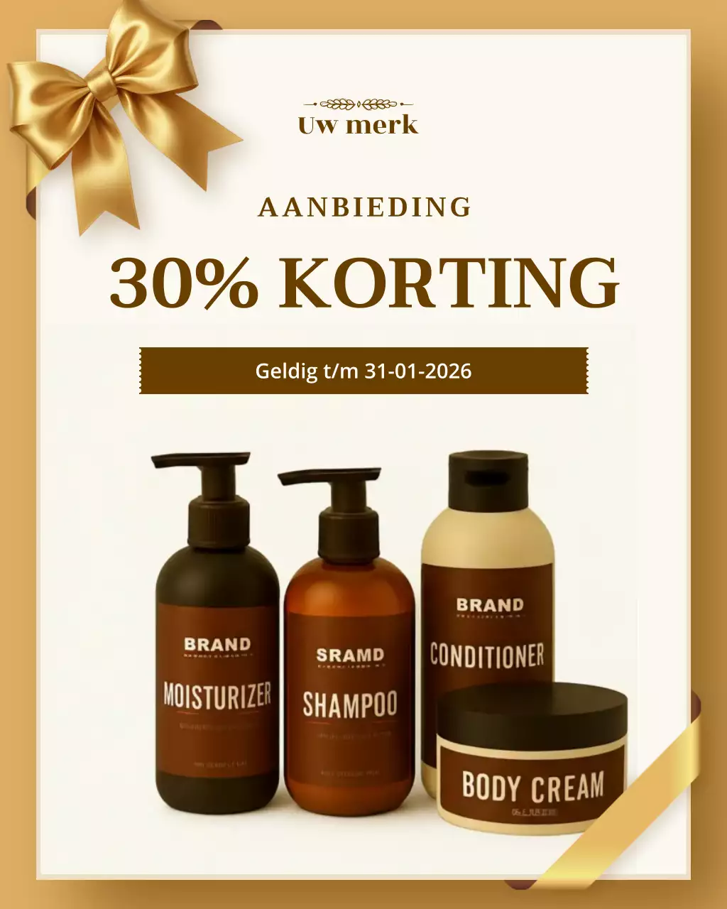 beige elegante huidverzorgingsaanbieding