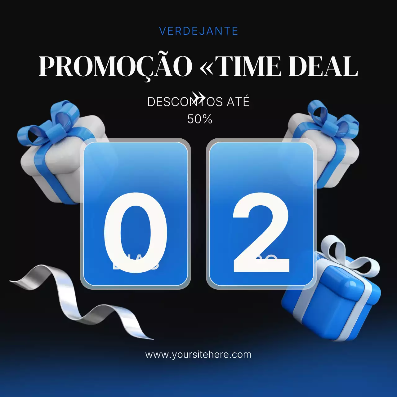 Pôster promocional moderno azul