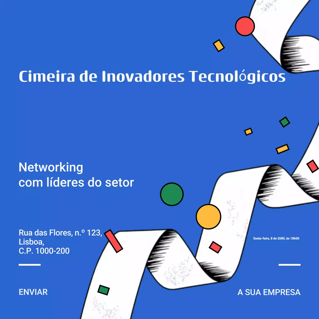 Convite para evento de tecnologia moderna azul